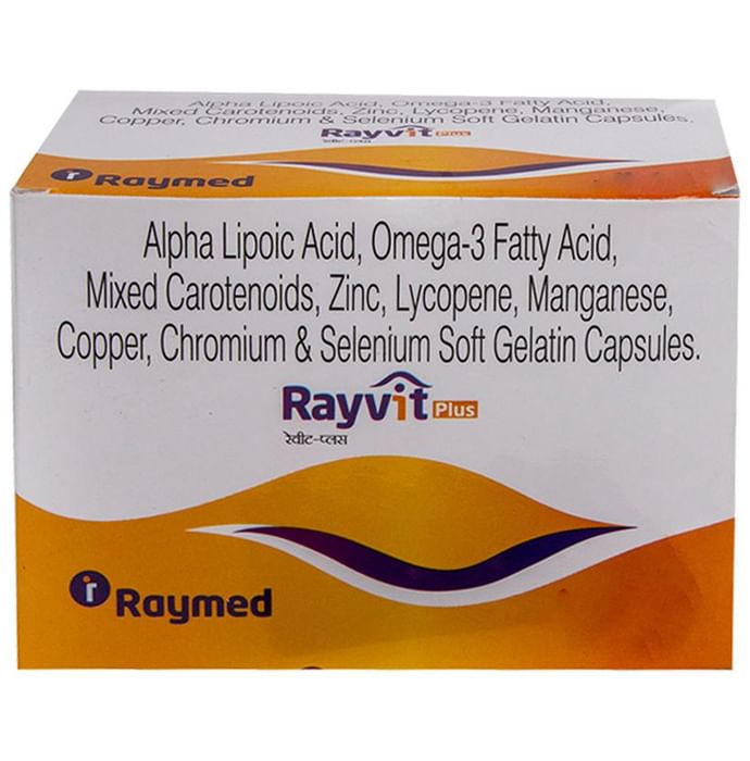 Rayvit Plus ALA, Omega 3 Fatty Acid, Zinc & Selenium | Soft Gel Capsule for Antioxidant Support - Classic Derma