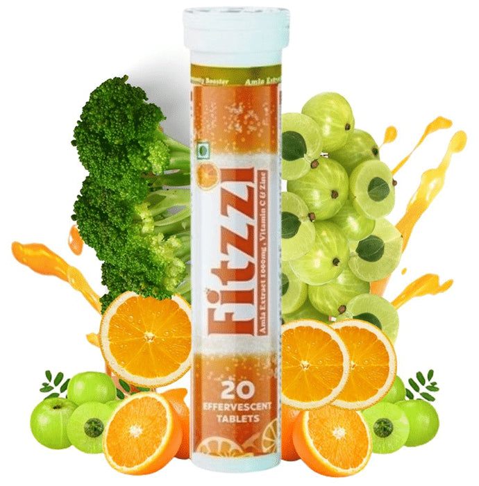 Fitzzi Amla Extract 1000mg, Vitamin C & Zinc Effervescent Tablet
