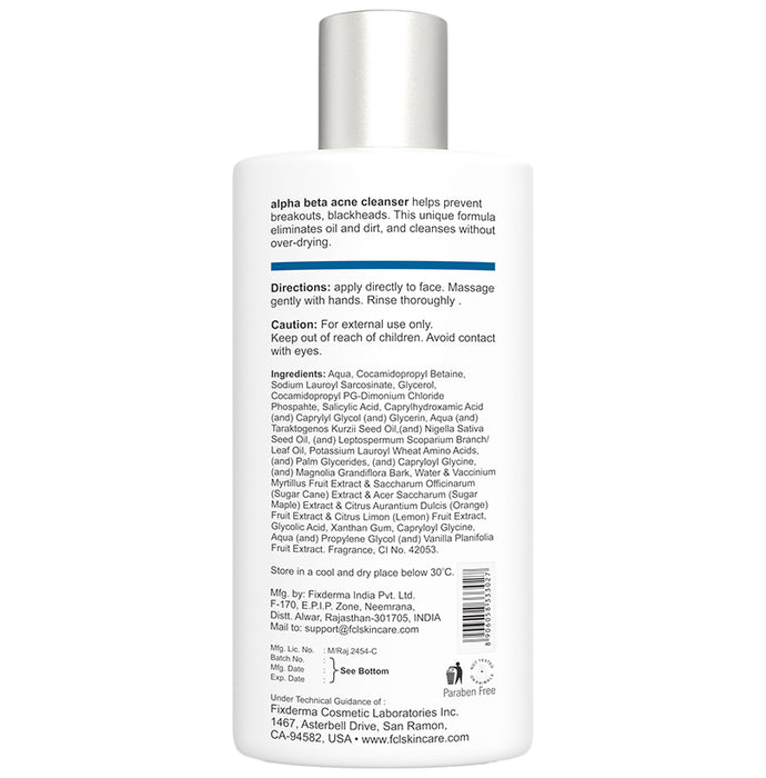 Fixderma Cosmetic Laboratories Alpha Beta Acne Cleanser