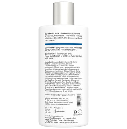 Fixderma Cosmetic Laboratories Alpha Beta Acne Cleanser
