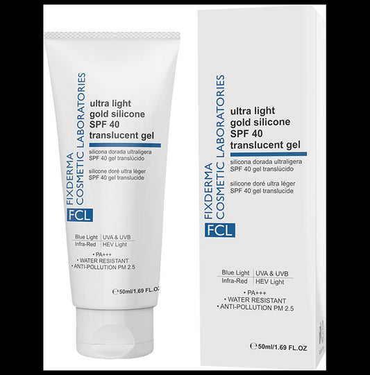 Fixderma FCL Ultra light Gold Silicon Translucent Gel SPF 40 - Classic Derma