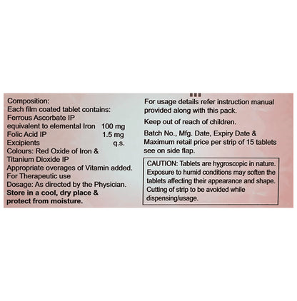 Orofer XT Tablet with Ferrous Ascorbate & Folic Acid | For Mineral Support