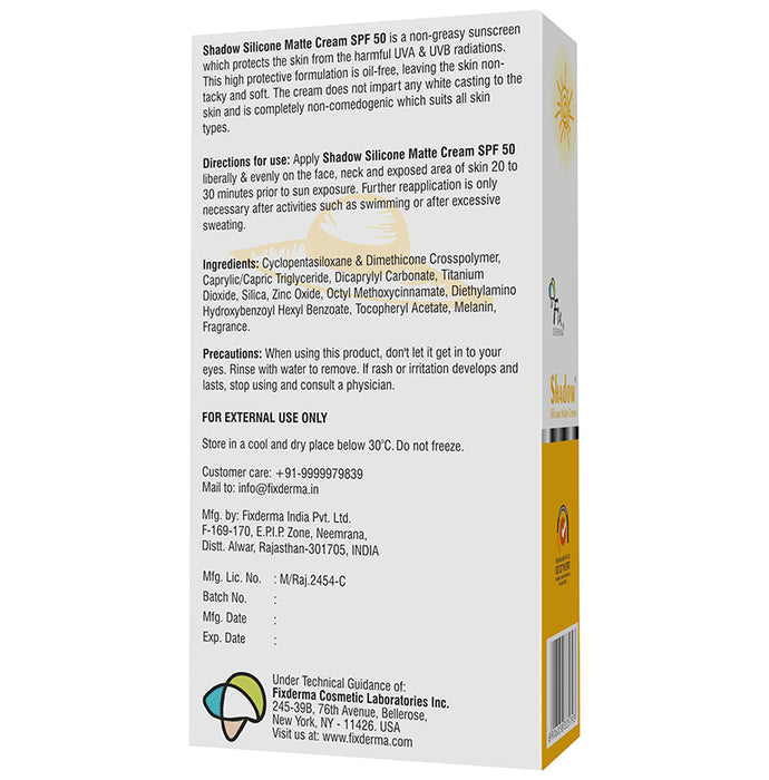 Fixderma Shadow Silicone Matte Cream SPF 50