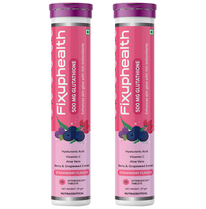 Fixuphealth Glutathione 500mg Effervescent Tablet (15 Each) Strawberry - Classic Derma