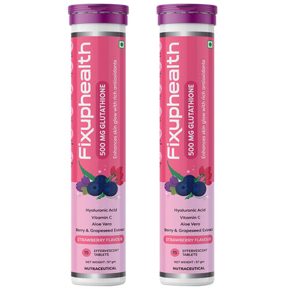 Fixuphealth Glutathione 500mg Effervescent Tablet (15 Each) Strawberry - Classic Derma