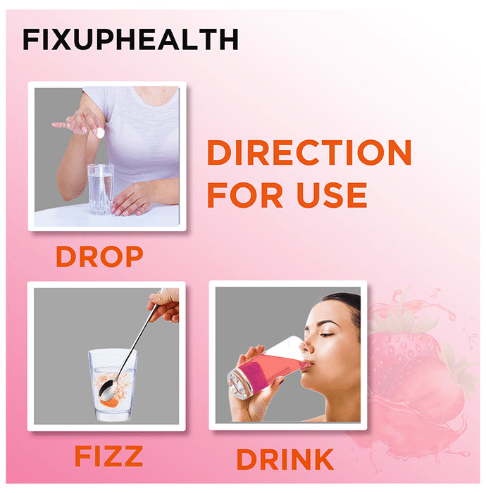 Fixuphealth Glutathione 500mg Effervescent Tablet (15 Each) Strawberry