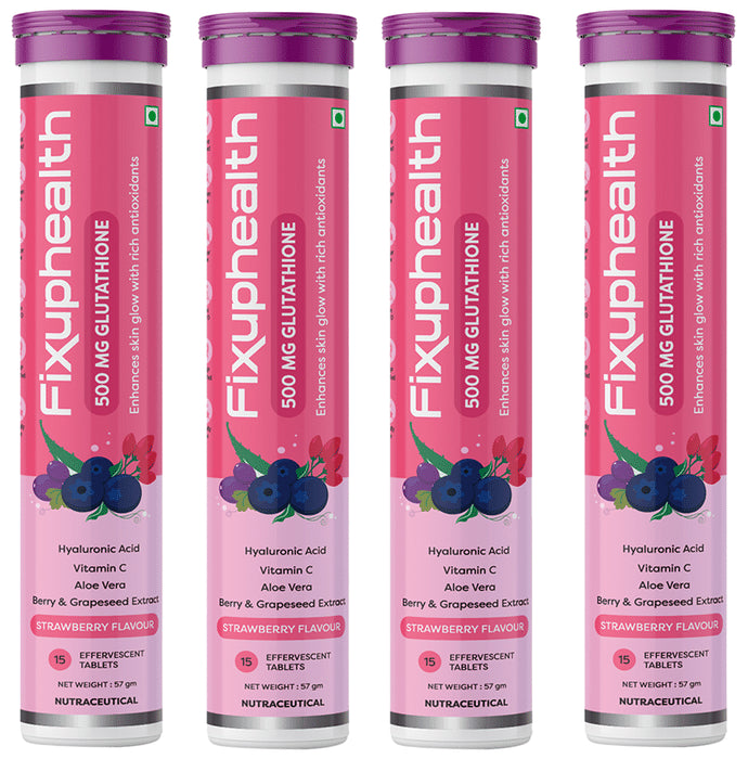 Fixuphealth Glutathione 500mg Effervescent Tablet (15 Each) Strawberry - Classic Derma