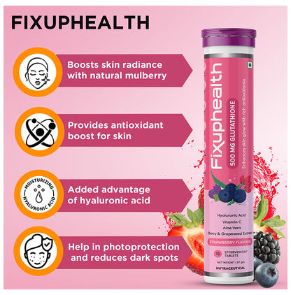 Fixuphealth Glutathione 500mg Effervescent Tablet (15 Each) Strawberry