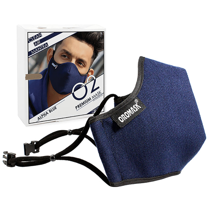 Oromask O2 N95 Designer Anti Pollution Mask Alpha Blue - Classic Derma