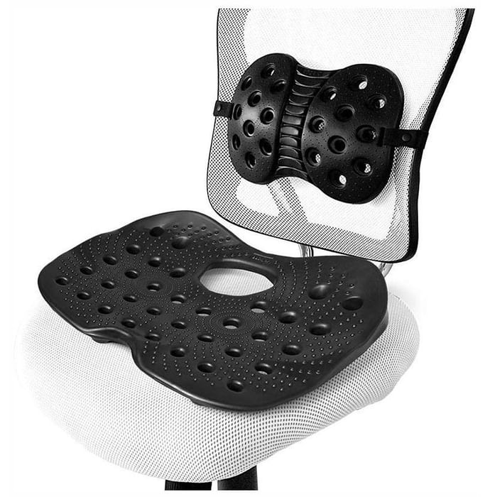 Backjoy Combo Pack of Sitz Right Seat Wedge Cushion for Tailbone Pain Relief Black - Classic Derma