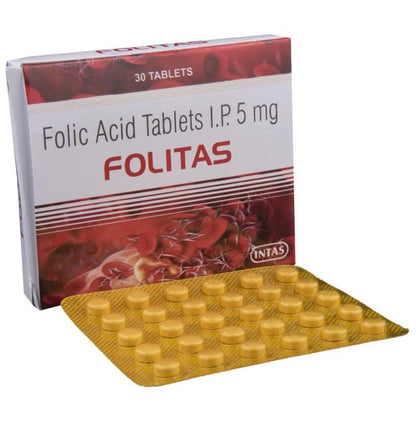 Folitas Folic Acid 5mg Tablet - Classic Derma