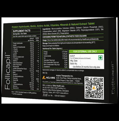 Follicapil Advance Hair Regrowth | With Protein, Biotin, Vitamins & Minerals | Tablet