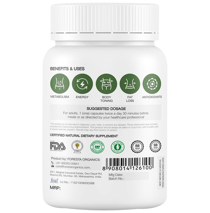 Foresta Organics Green Coffee Bean Extract Vegan Capsule