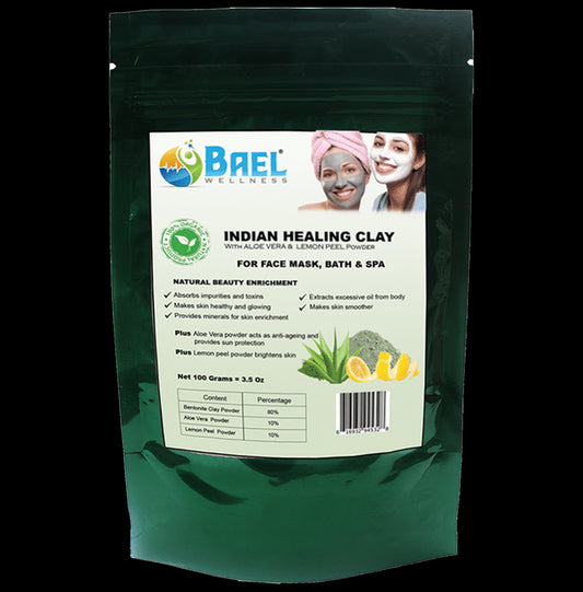 Bael Wellness Indian Healing Clay with Aloe Vera & Lemon Peel Powder - Classic Derma