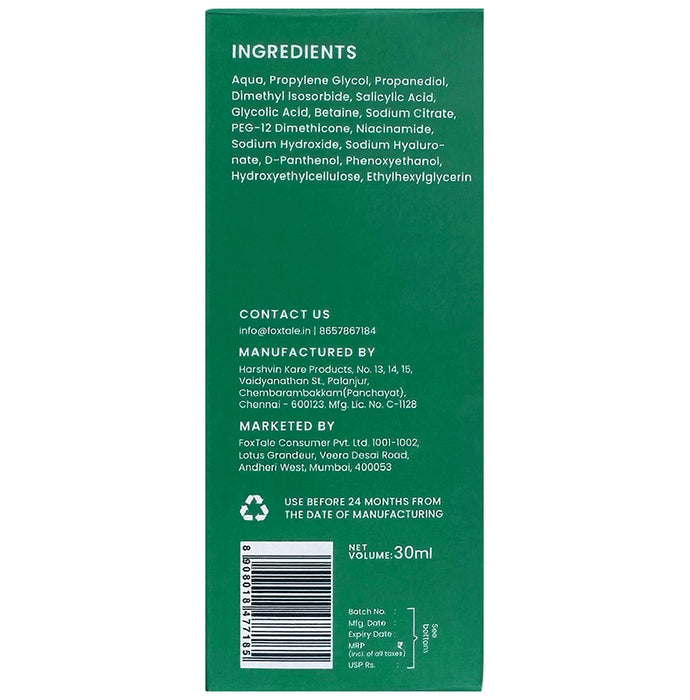 Foxtale Smooth Sailing AHA BHA Exfoliating Serum