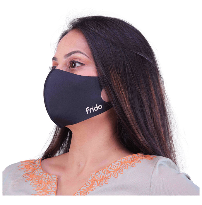 Frido Ultra Comfortable Silver+ Face Mask without Valve Black & Grey