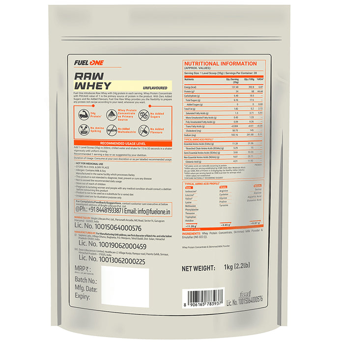 Fuel One Whey Protein Powder Unflavored