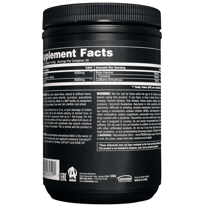 Fury Pre-Workout Formula Powder Watermelon