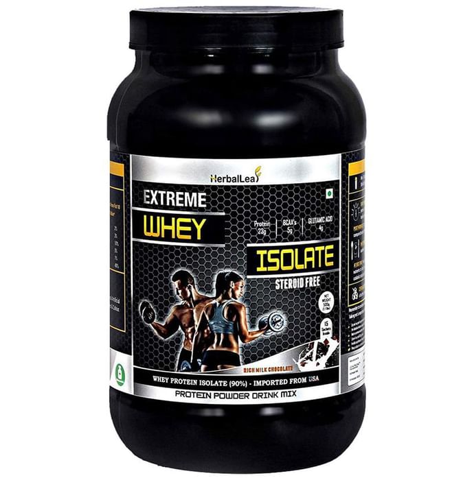 HerbalLeaf Extreme Whey Isolate Protein Powder Sachet (33gm Each) Rich Milk Chocolate - Classic Derma