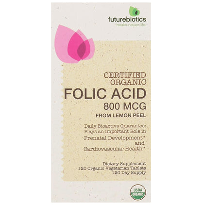 Future Biotics Certified Organic Folic Acid 800 mcg Vegetarian Tablet - Classic Derma