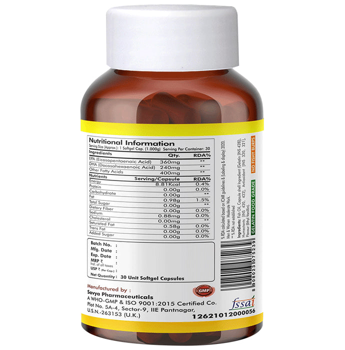 Fytika Omega 1000 for Bones, Heart & Blood Vessels | Vanilla