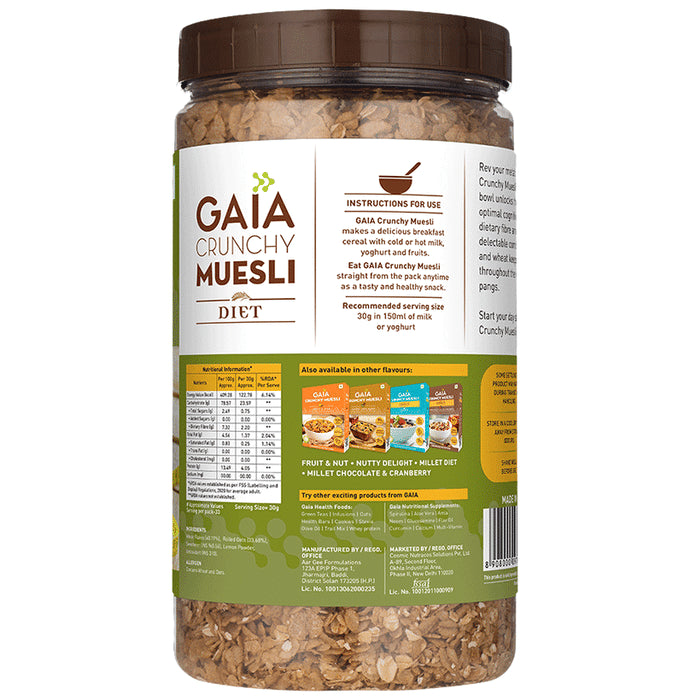 GAIA with Vitamins, Minerals, High Protein & Fibres for Nutrition | Crunchy Muesli Diet