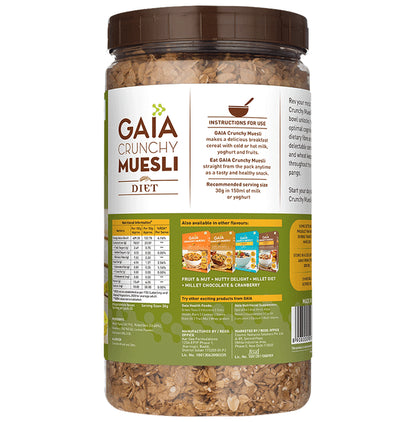 GAIA with Vitamins, Minerals, High Protein & Fibres for Nutrition | Crunchy Muesli Diet