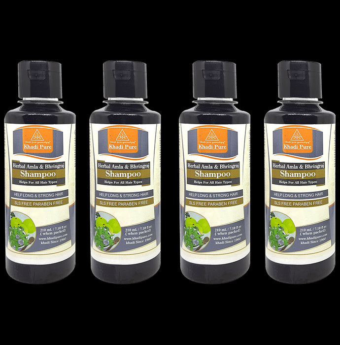 Khadi Pure Amla & Bhringraj Shampoo (210ml Each) SLS & Paraben Free - Classic Derma
