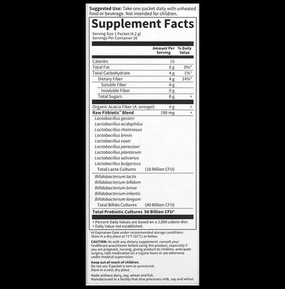 Garden of Life Dr. Formulated Probiotics Fitbiotic 14 Probiotic Strains Packets (4.2gm Each) Gluten and Sugar Free