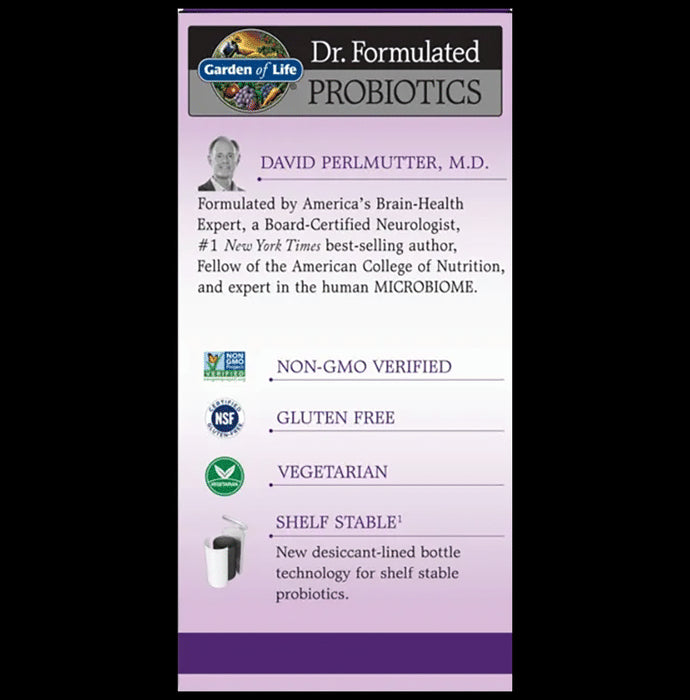 Garden of Life Dr. Formulated Probiotics Mood+ 16 Probiotic Strain Vegetarian Capsules Gluten Free