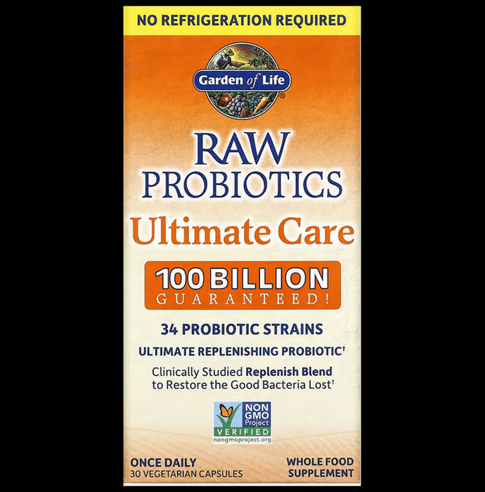 Garden of Life Raw Probiotics Ultimate Care 34 Probiotic Strains Vegetarian Capsules - Classic Derma