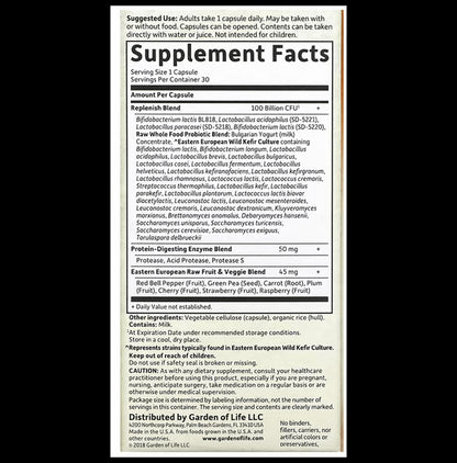 Garden of Life Raw Probiotics Ultimate Care 34 Probiotic Strains Vegetarian Capsules