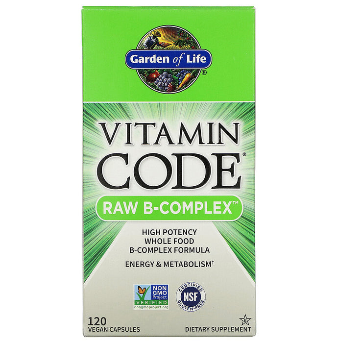 Garden of Life Vitamin Code Raw B-Complex Vegan Capsule | For Energy & Metabolism - Classic Derma