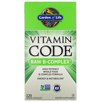 Garden of Life Vitamin Code Raw B-Complex Vegan Capsule | For Energy & Metabolism - Classic Derma