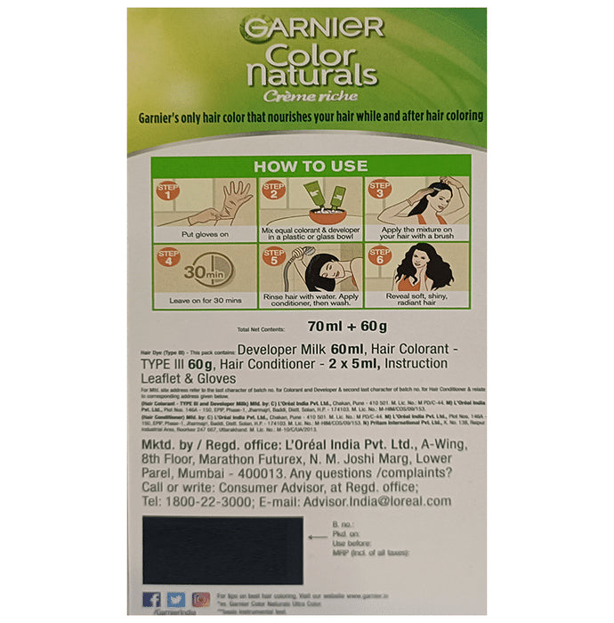 Garnier Color Naturals Creme Rich Hair Color Natural Black