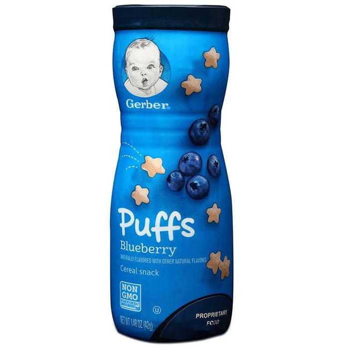 Gerber Puffs Cereal Snacks Blueberry - Classic Derma