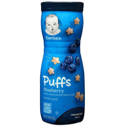 Gerber Puffs Cereal Snacks Blueberry - Classic Derma