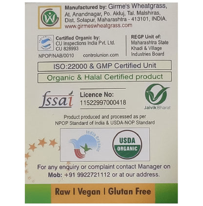 Girme's Wheatgrass Powder 3gm Sachet (30 Each)