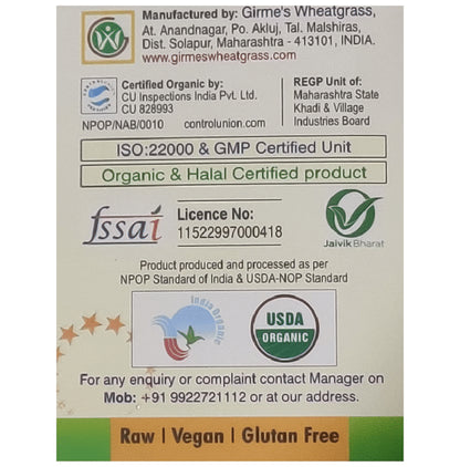 Girme's Wheatgrass Powder 3gm Sachet (30 Each)