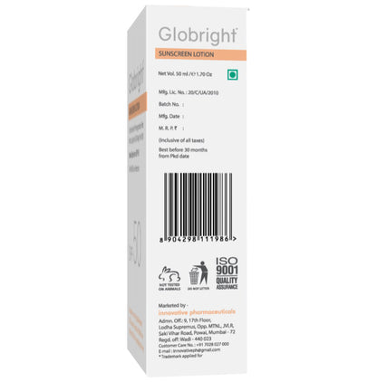 Globright Sunscreen Lotion SPF 50 (50ml Each)
