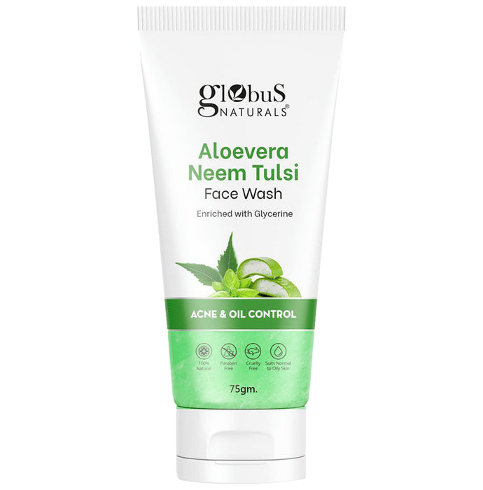 Globus Naturals Aloevera Neem Tulsi Face Wash (75gm Each) - Classic Derma