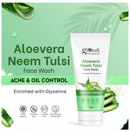 Globus Naturals Aloevera Neem Tulsi Face Wash (75gm Each)