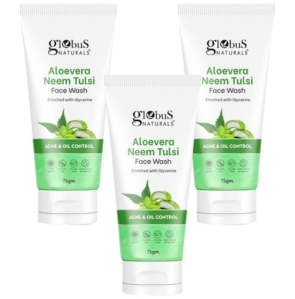Globus Naturals Aloevera Neem Tulsi Face Wash (75gm Each) - Classic Derma