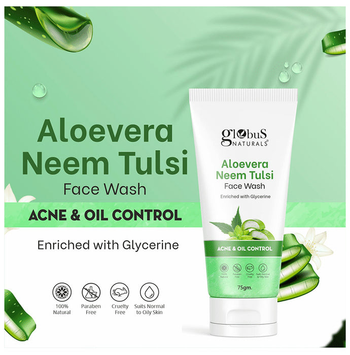 Globus Naturals Aloevera Neem Tulsi Face Wash (75gm Each)