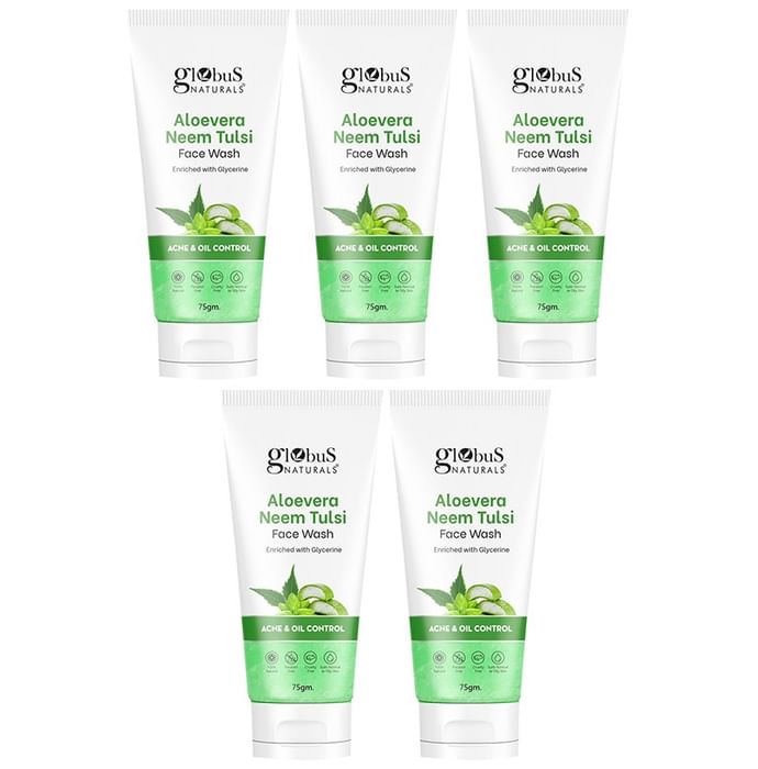 Globus Naturals Aloevera Neem Tulsi Face Wash (75gm Each) - Classic Derma