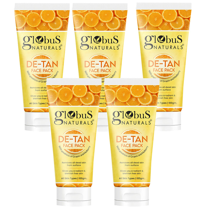 Globus Naturals De-Tan Face Pack(100gm Each) - Classic Derma
