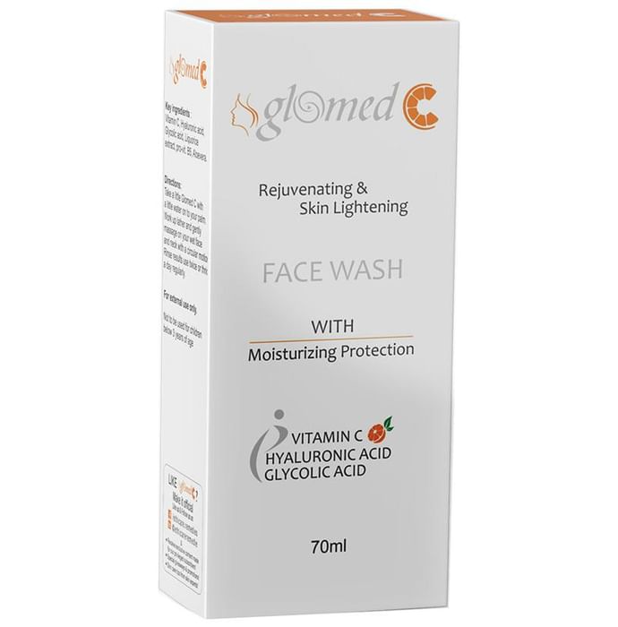 Glomed C Rejuvenating & Skin Lightening Face Wash | With Vitamin C, Hyaluronic Acid & Glycolic Acid - Classic Derma