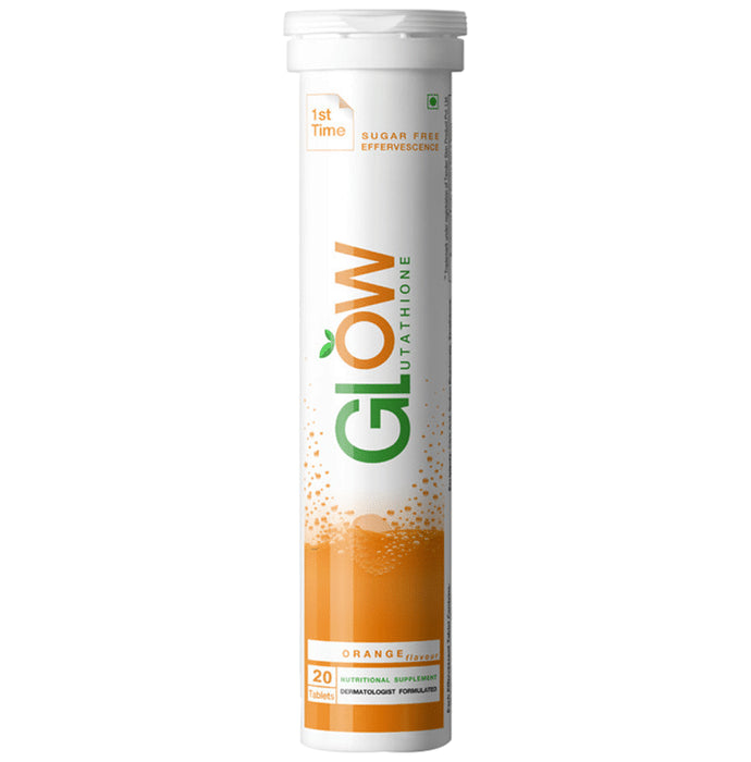 Glow Glutathione Effervescent Tablet for Skin | Sugar-Free | Flavour Orange - Classic Derma