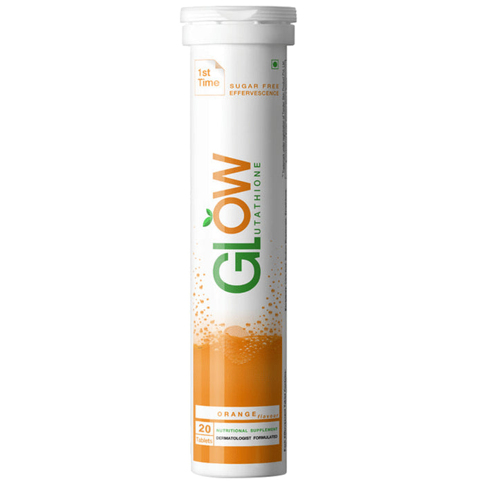 Glow Glutathione Effervescent Tablet for Skin | Sugar-Free | Flavour Orange - Classic Derma