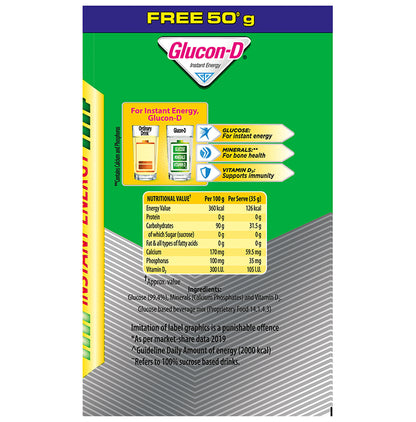 Glucon-D with Glucose, Calcium, Vitamin C & Sucrose | Nutrition Booster